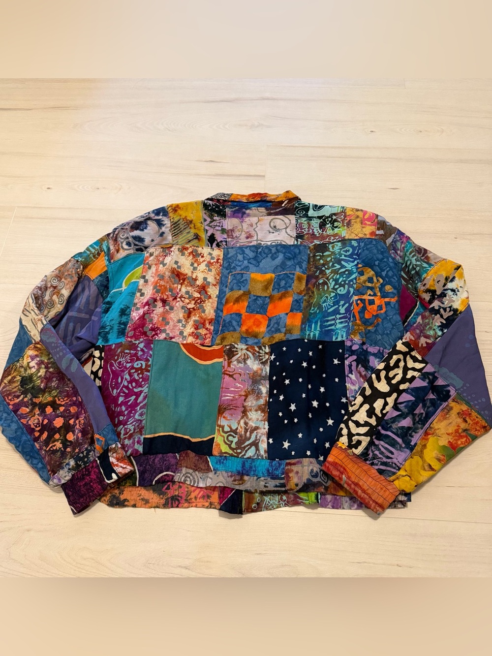 Women’s Colorful Patchwork Bomber Jacket Small - Picture 4 of 4